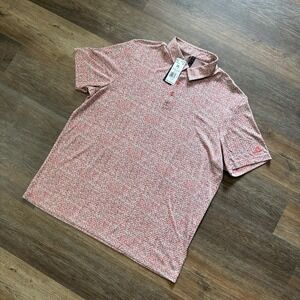 NWT Adidas Fairway JQ Polo Jacquard Print Preloved Scarlet Size 2XL Golf Busines